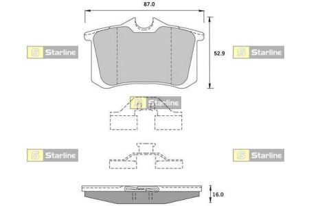 Тормозные колодки дисковые STARLINE BD S376