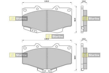 Тормозные колодки дисковые STARLINE BD S393