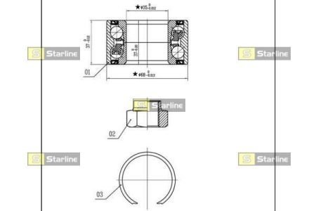 Подшипник колесный STARLINE LO 01414