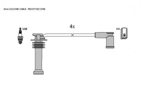 Комплект кабелів запалювання STARLINE ZK 9636