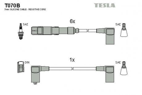 Комплект кабелів запалювання TESLA T070B