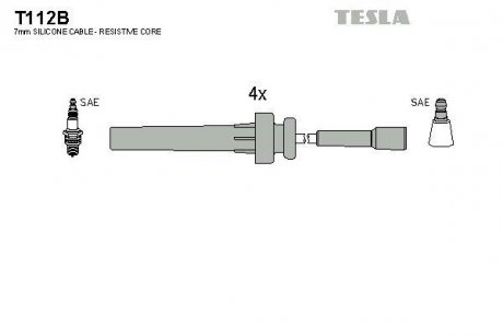 Комплект кабелів запалювання TESLA T112B