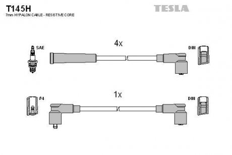 Комплект кабелів запалювання TESLA T145H