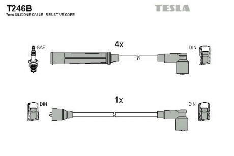 Комплект кабелів запалювання TESLA T246B