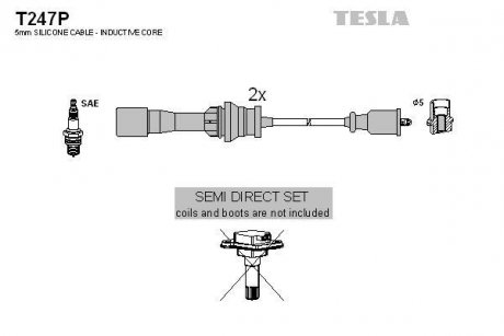 Комплект кабелів запалювання TESLA T247P