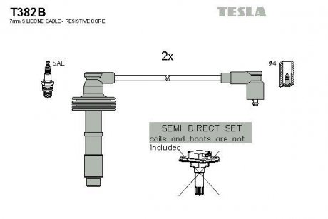 Комплект кабелей зажигания TESLA T382B