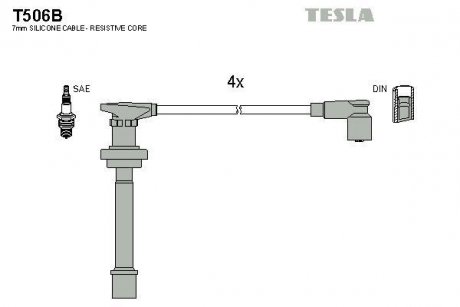 Комплект кабелей зажигания TESLA T506B