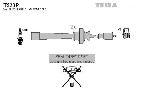 Провода высоковольтные, комплект Mitsubishi Pajero Pinin 1.8 (01-07) TESLA T533P