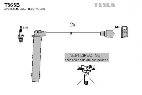 Комплект кабелей зажигания TESLA T565B