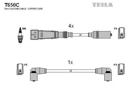 Комплект кабелів запалювання TESLA T650C