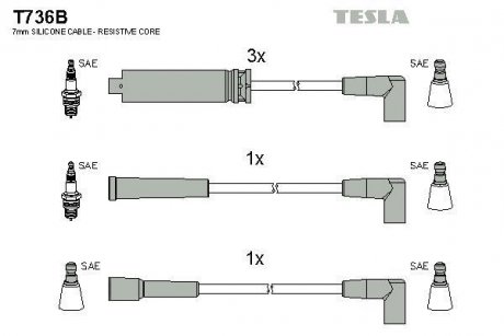 Провод высокого напряжения TESLA T736B