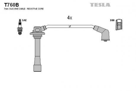 Провода высоковольтные, комплект Mazda TESLA T760B