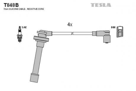 Комплект кабелів запалювання TESLA T848B