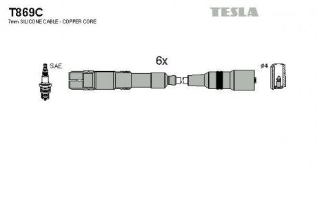 Провод высокого напряжения TESLA T869C