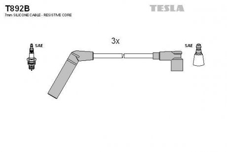 Комплект кабелів запалювання TESLA T892B