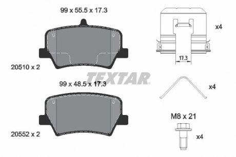 Гальмівні колодки VOLVO XC40 "R "17>> TEXTAR 2051001