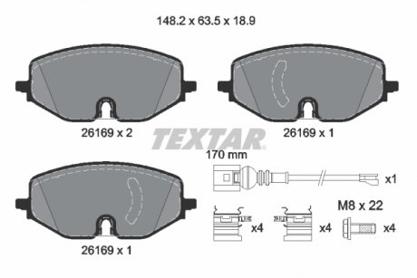 Комплект гальмівних колодок TEXTAR 2616901