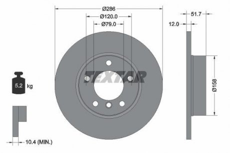 Диск тормозной BMW 3(E36)/Z3(E36) "F D=286mm "90-"03 TEXTAR 92055503