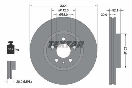 Диск тормозной AUDI A4/A5/A6/A7/Q5 "F D=320mm "07>> TEXTAR 92229305