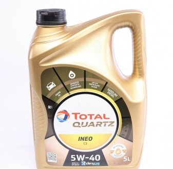 Олива моторна Quartz Ineo C3 5W40 (5 Liter) TOTAL 213790