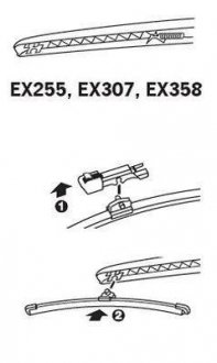 Щітка склоочисника каркасна задня 300mm (12'') ExactFit Rear BMW 1, X1, Audi A1 (B) Trico EX307