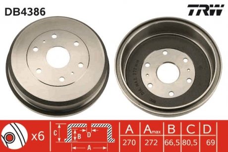 Барабан гальмівний TRW DB4386