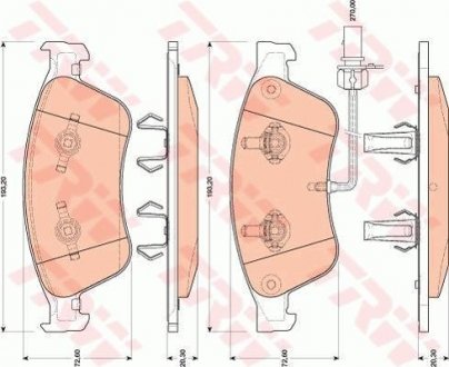 A_Гальмівні колодки дискові AUDI A8 "F "03-"10 TRW GDB1811