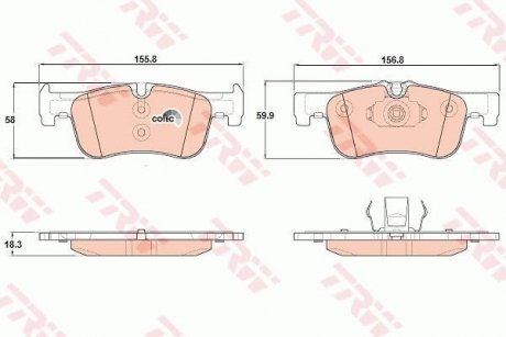 Тормозные колодки дисковые BMW 1(F20) "1,4-1,6 "F "10>> TRW GDB1935