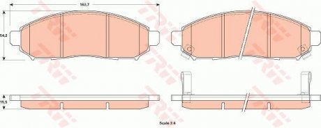 Гальмівні колодки дискові NISSAN Leaf/Serena "F "10>> TRW GDB3520