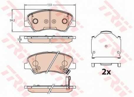 Гальмівні колодки дискові HYUINDAI/KIA Accent/Rio "F \'\'18>> TRW GDB3630