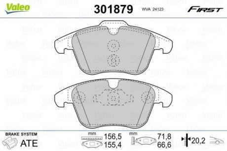 Тормозные колодки дисковые FORD/LANDROVER/VOLVO Mondeo/S-Max/Freelander2/XC70 "1,5-4,4 "F "06>> Valeo 301879