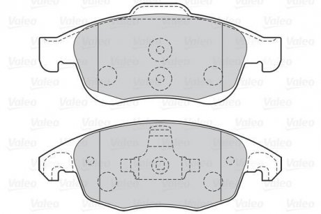 Гальмівні колодки дискові CITROEN/PEUGEOT Berlingo/C4/DS4/5008/Partner "1,2-1,8 "F "06>> Valeo 301997