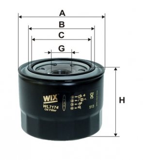 Фільтр оливи WIX FILTERS WL7174