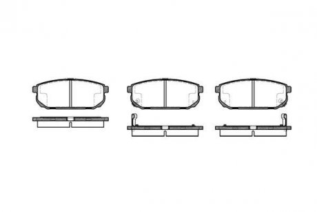 Колодки гальмівні задні дискові Kia Sorento i 2.4 02-,Kia Sorento i 2.5 02- WOKING P11423.02