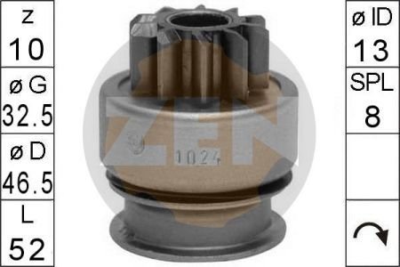 Бендикс стартера ZEN ZN1024