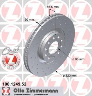 Передний вентилир. Audi A4/A6 1,8-4.2, Allroad (320x30) Coat Z ZIMMERMANN 100124952