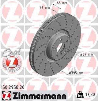 Передний правый BMW (G30, F90) R19 M-perfomance 395x36 ZIMMERMANN 150295820