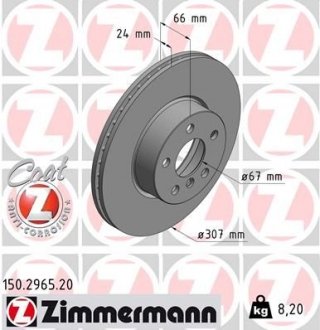 Передні BMW 3 (G20) 320d-320 i 2018- 307х24 ZIMMERMANN 150296520 (фото 1)