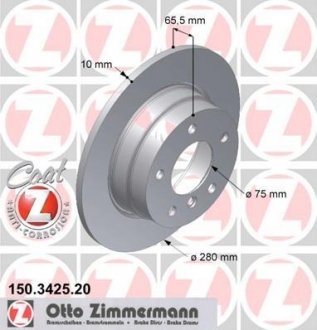 Задний невент. BMW E87 1.6-1.8i (280x10) Coat Z ZIMMERMANN 150.3425.20