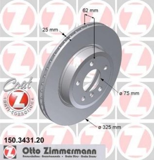 Передние BMW X3 2.0i-3.0i, 2.0d-3.0d (325x25) ZIMMERMANN 150343120