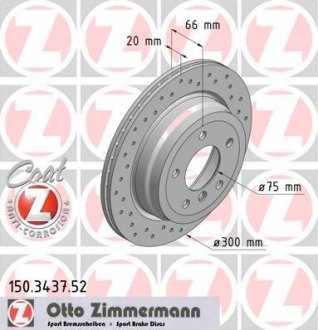 Диск гальмівний ZIMMERMANN 150.3437.52