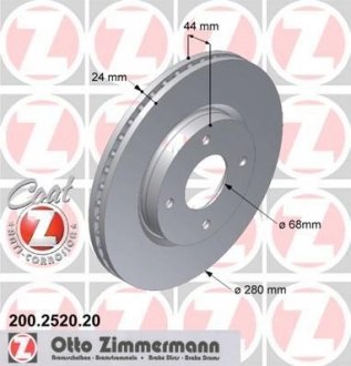 Передний вент. Nissan Tiida (280x24) ZIMMERMANN 200.2520.20