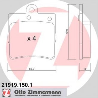 Колодки гальмівні дискові ZIMMERMANN 21919.150.1