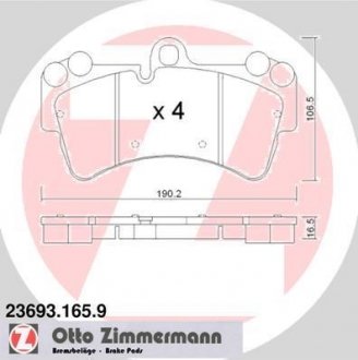 Колодки гальмівні дискові ZIMMERMANN 23693.165.9