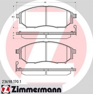 Колодки тормозные дисковые ZIMMERMANN 23698.170.1