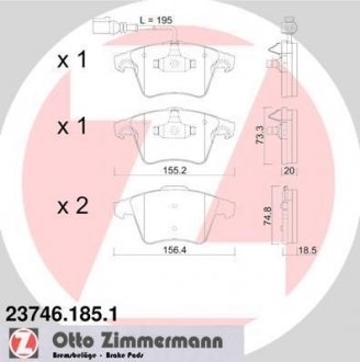 Гальмівні колодки ZIMMERMANN 23746.185.1