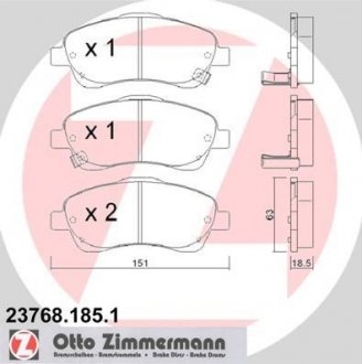 Колодки гальмівні дискові ZIMMERMANN 23768.185.1