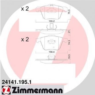 Колодки тормозные дисковые ZIMMERMANN 24141.195.1