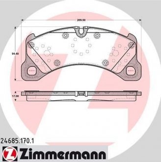 Передние Porsche Cayenne 3.6i, 3.0TDI, VW Touareg 2010- ZIMMERMANN 246851701