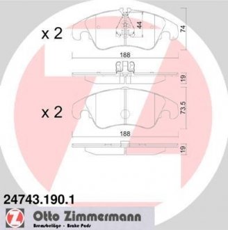 Колодки гальмівні (без датчика)) ZIMMERMANN 247431901